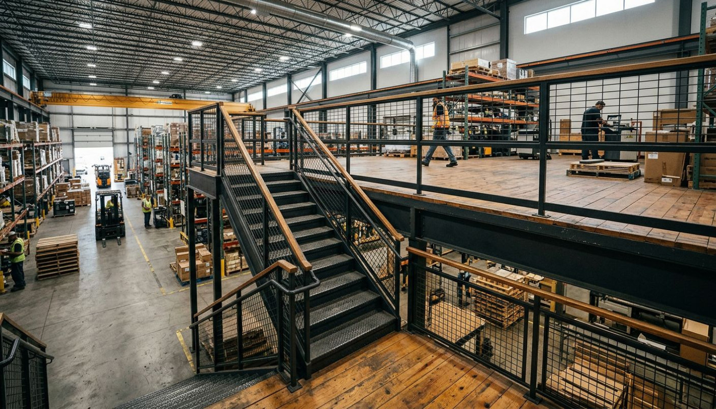 1 Beispiel für Mezzaninen, um Platz zu sparen